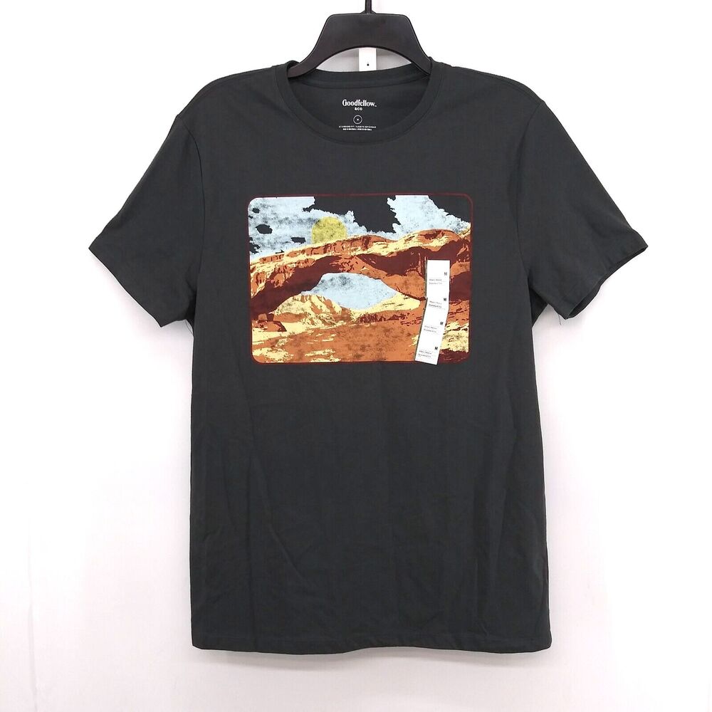Goodfellow Shirt Mens Size M Black Grand Canyon Graphic Print Short Sleeve